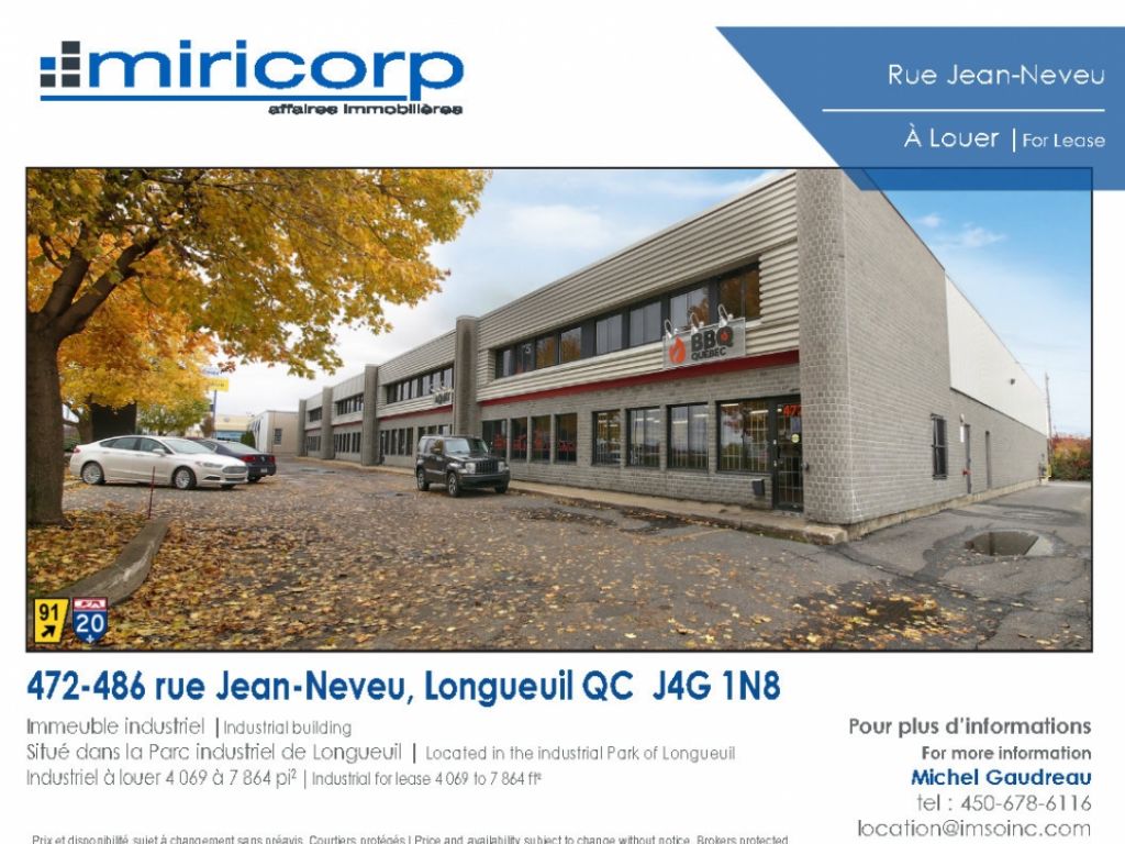 Espaces industriels � louer � Longueuil