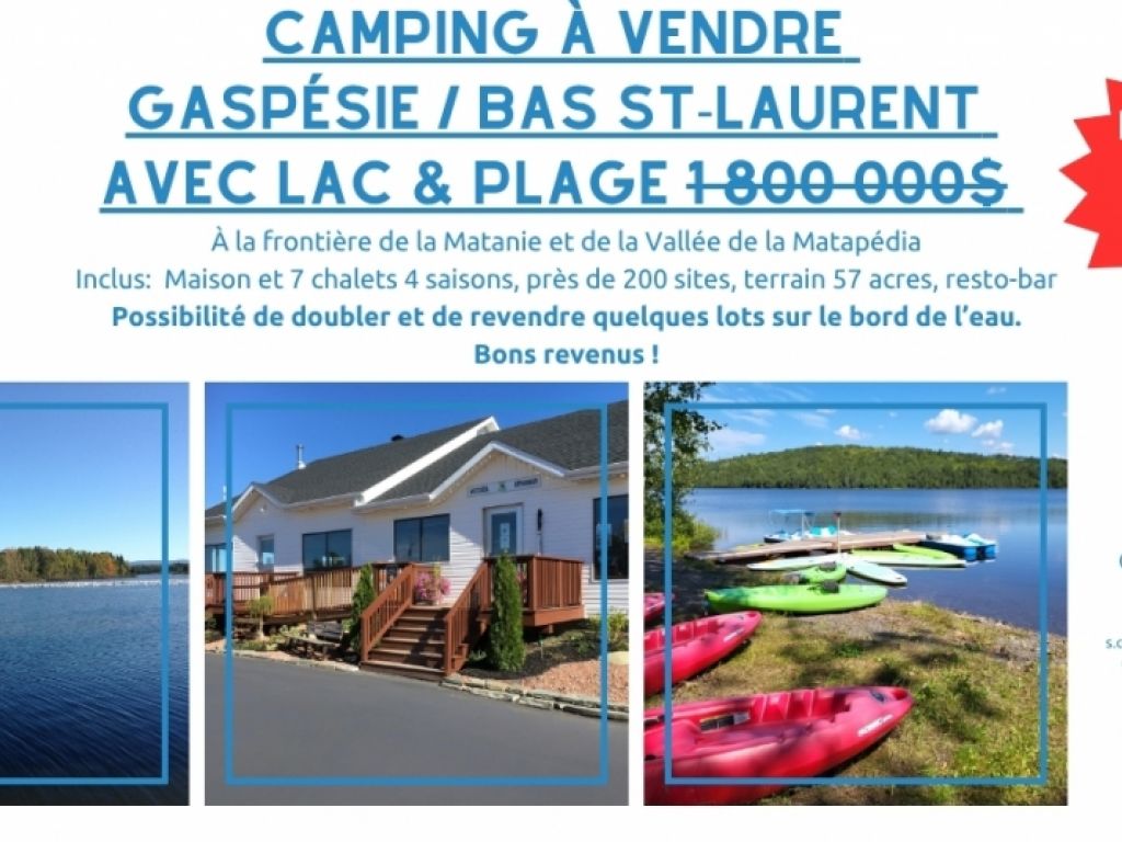 Camping, Base Plein Air & Relais � vendre en Gasp�sie